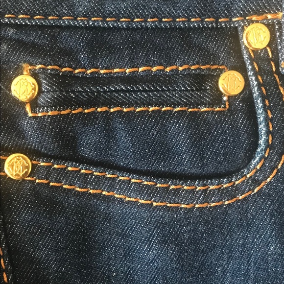 Roberto Cavalli Dark Blue Flare Jeans Sz 42 - Picture 5 of 7